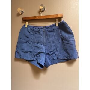 BECCA 80’s Swim Shorts Pockets Zipper Blue Made in USA Vintage M Pool Beach